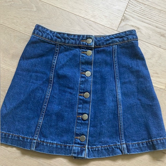 TOPSHOP dark denim button skirt - Picture 2 of 9
